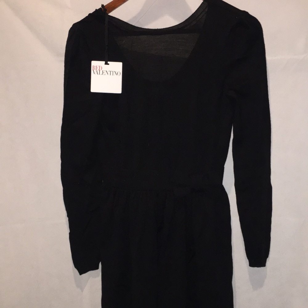 Red Valentino Black Light Sweater A-Line Dress With Now Detail | Size S